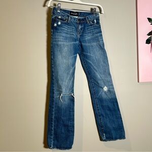 Abercrombie Kids girls Haley Distressed Blue Jeans size 12 slim